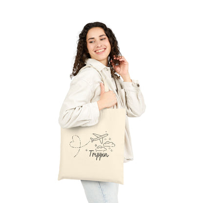Trippin' Travel Tote Bag. Unisex Cotton