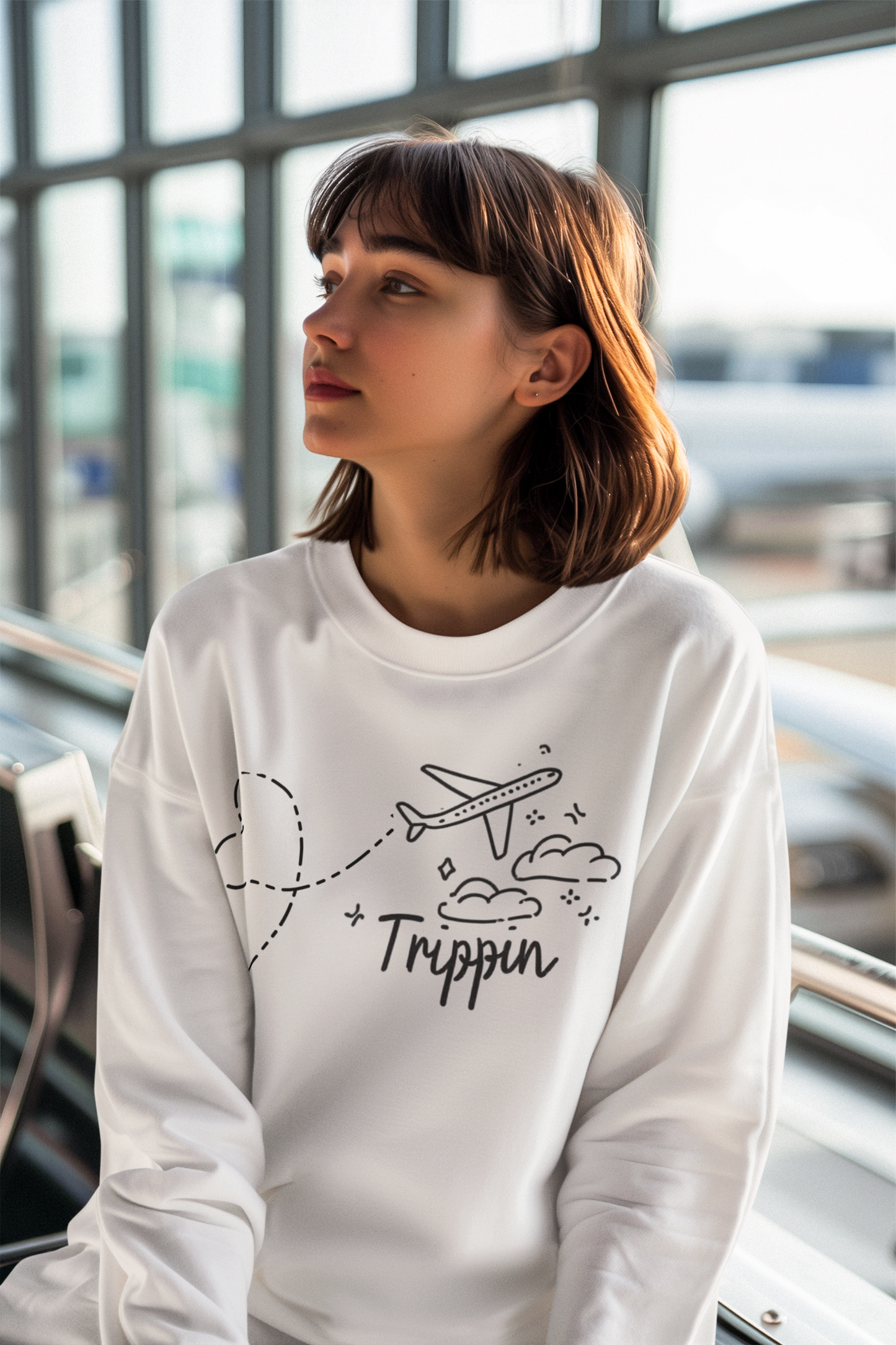 Travel-Inspired Unisex Sweatshirt. Trippin' Collection