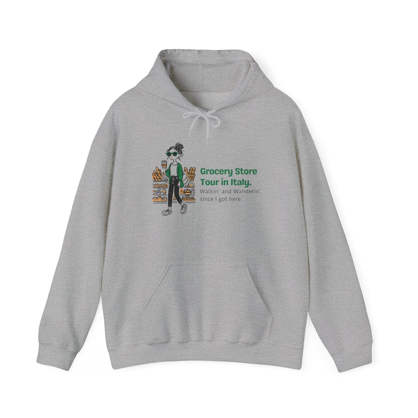 Italian Grocery Store Tour. Unisex Foodie Hoodie.