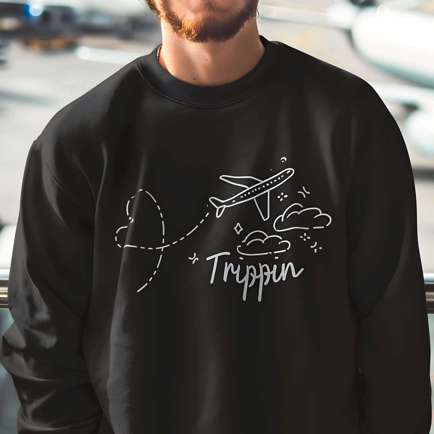 Travel-Inspired Unisex Sweatshirt. Trippin' Collection