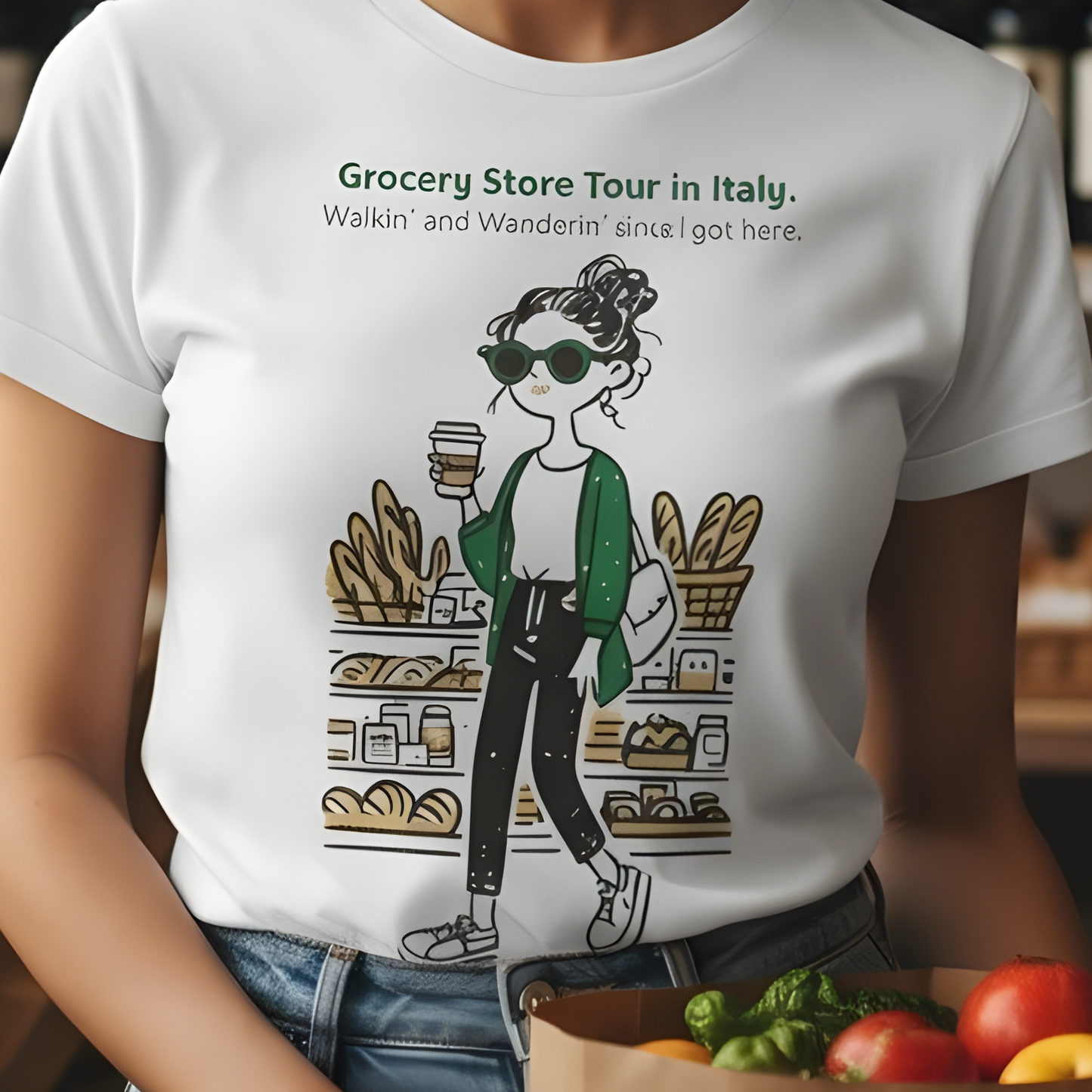 Foodie T-Shirt. Italian Grocery Store Tour.