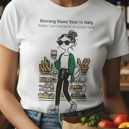 Foodie T-Shirt. Italian Grocery Store Tour.