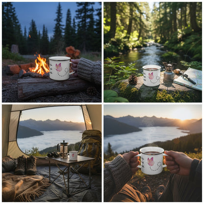 I Was Made To Be Unemployed And Explore The World. Versatile Enamel Camping Mug.