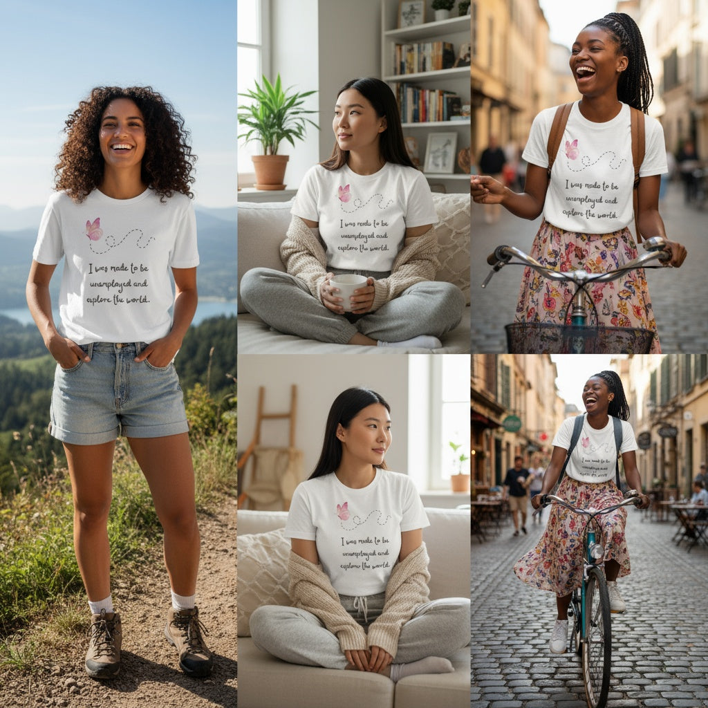 Travel T-Shirt - I Was Made To Be Unemployeed & Explore The World