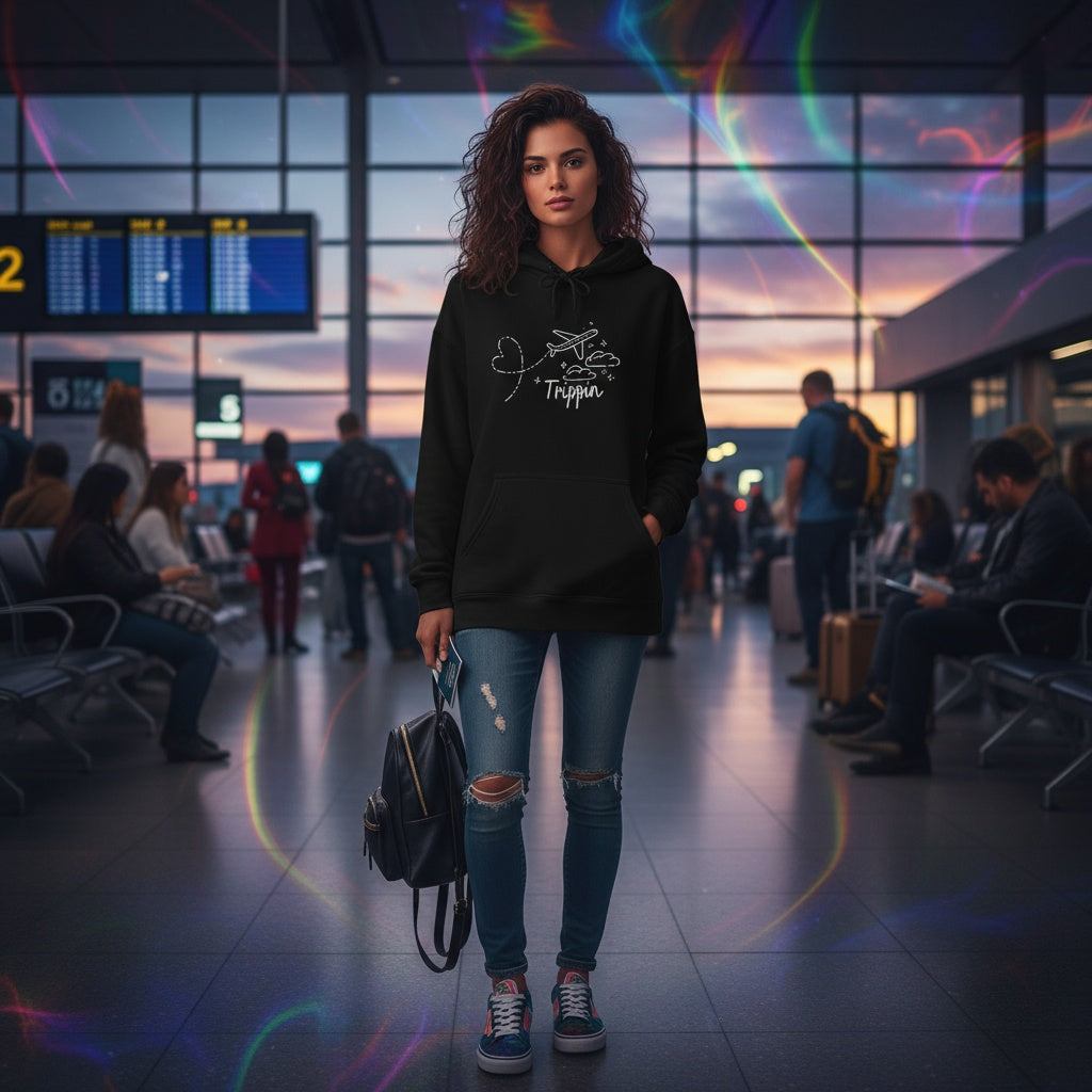 Unisex Travel Hoodie. Trippin'