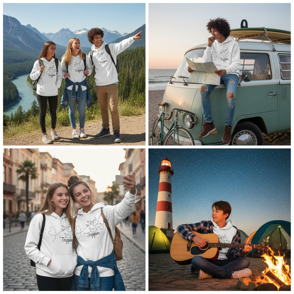 Trippin | Travel-Inspired Youth Hoodie.