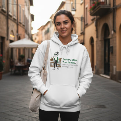 Italian Grocery Store Tour. Unisex Foodie Hoodie.