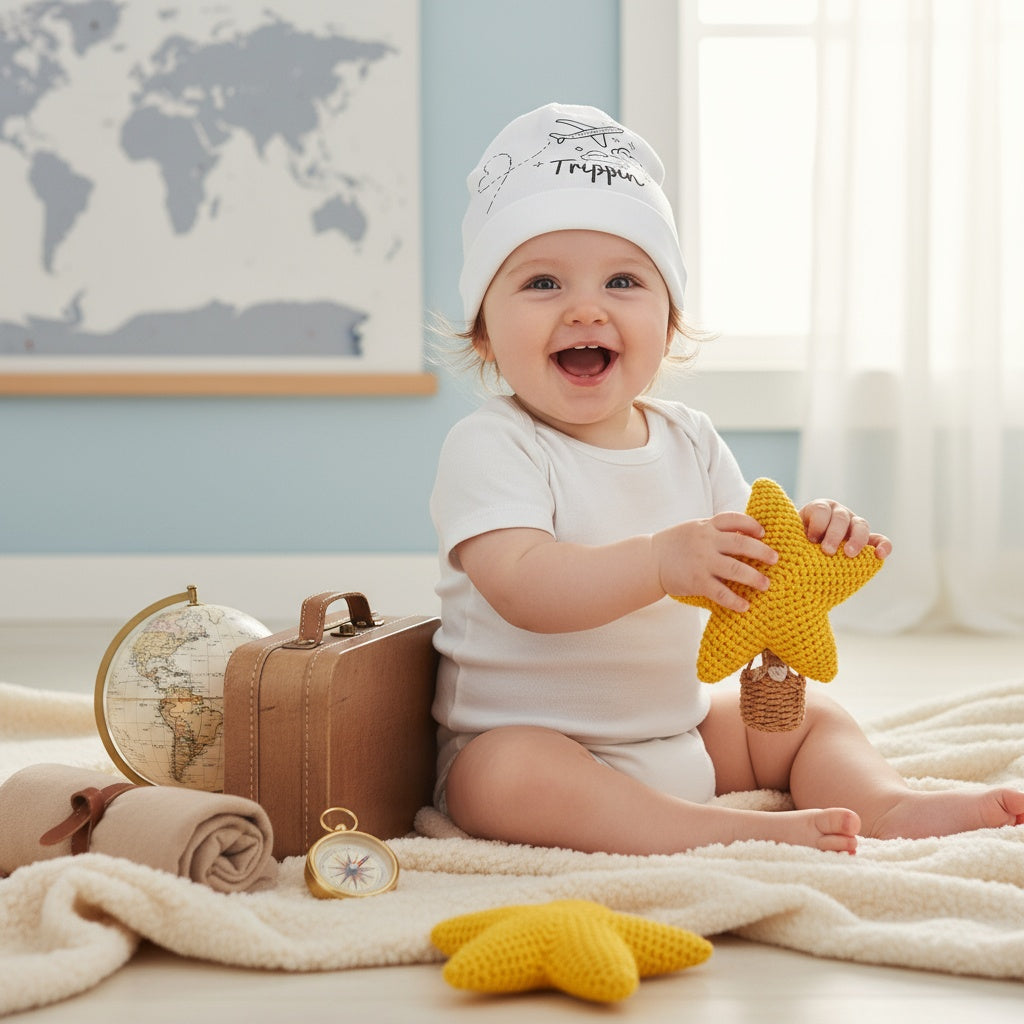 Trippin' Unisex Baby Beanie. Unique Design, Cool Parents.