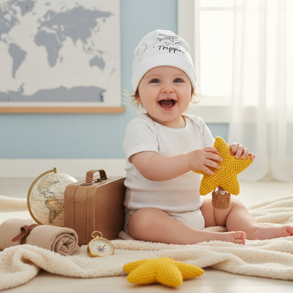 Trippin' Unisex Baby Beanie. Unique Design, Cool Parents.