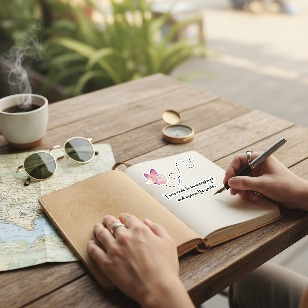 Kiss-Cut Sticker. I Was Made To Be Unemployeed And Explore The World.