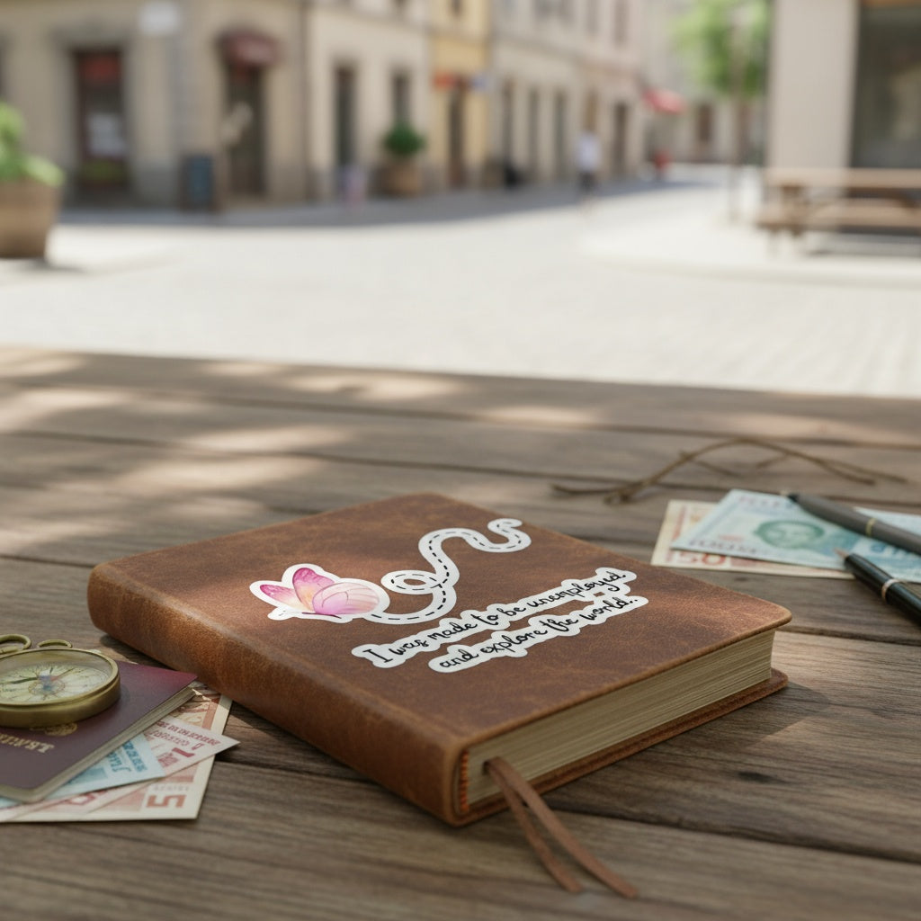 Kiss-Cut Sticker. I Was Made To Be Unemployeed And Explore The World.