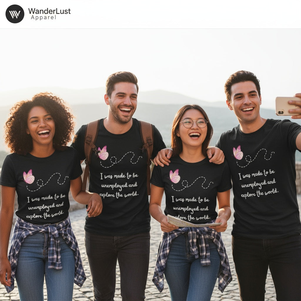 Travel T-Shirt - I Was Made To Be Unemployeed & Explore The World