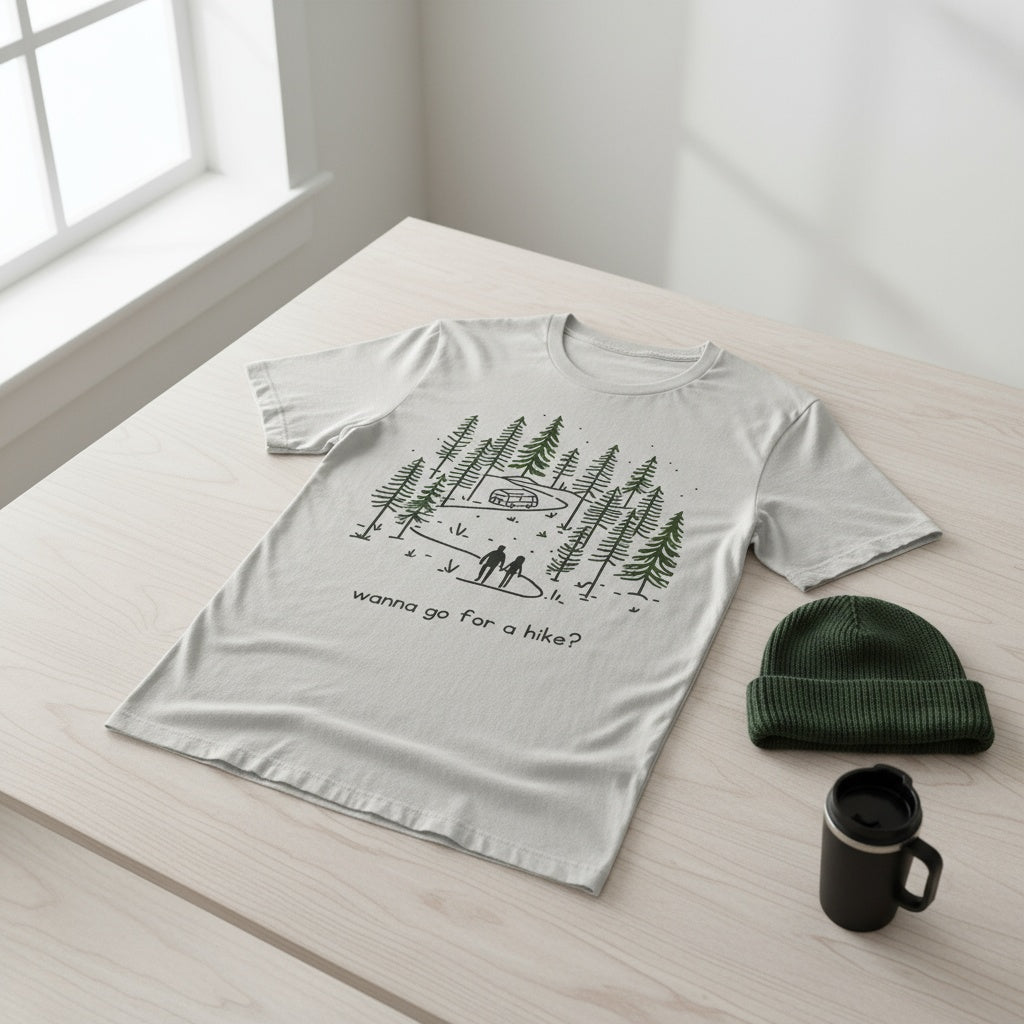 Unisex Hiking T-Shirt. Wanna Go For A Hike?