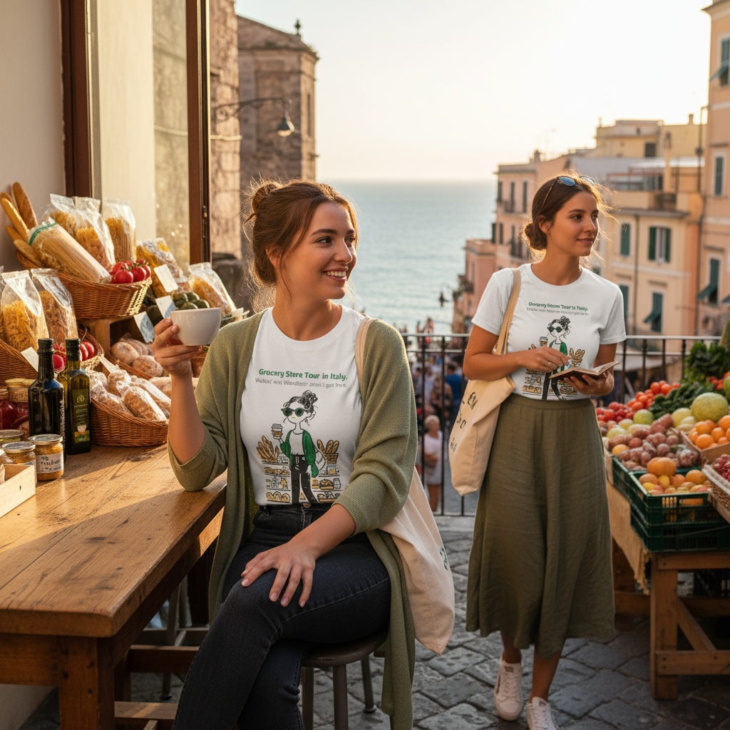 Foodie T-Shirt. Italian Grocery Store Tour.