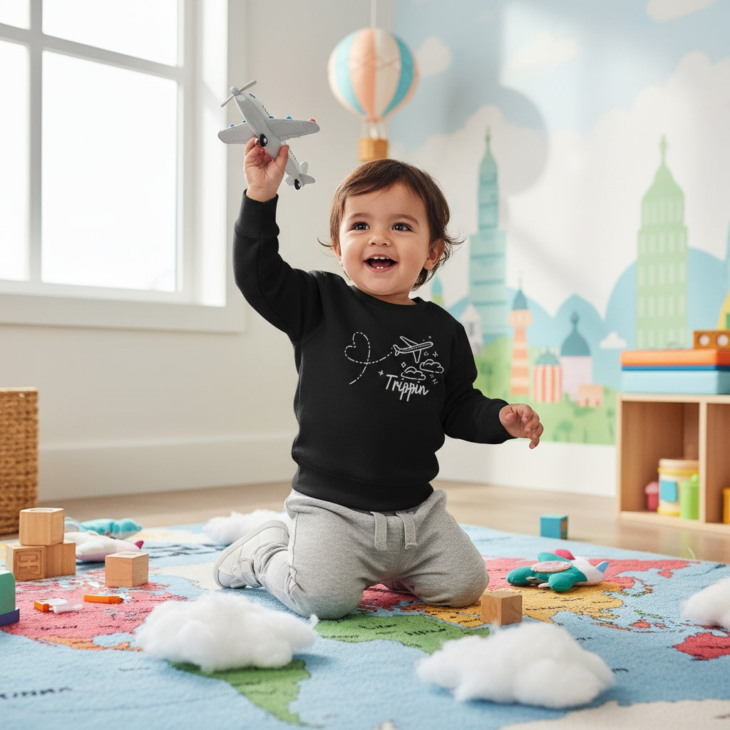 Trippin l Toddler Travel Sweatshirt.