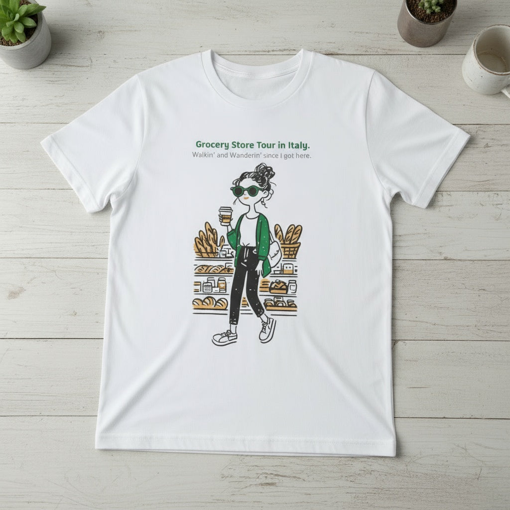 Foodie T-Shirt. Italian Grocery Store Tour.