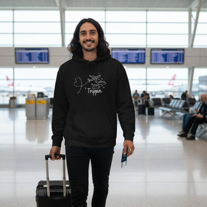 Unisex Travel Hoodie. Trippin'
