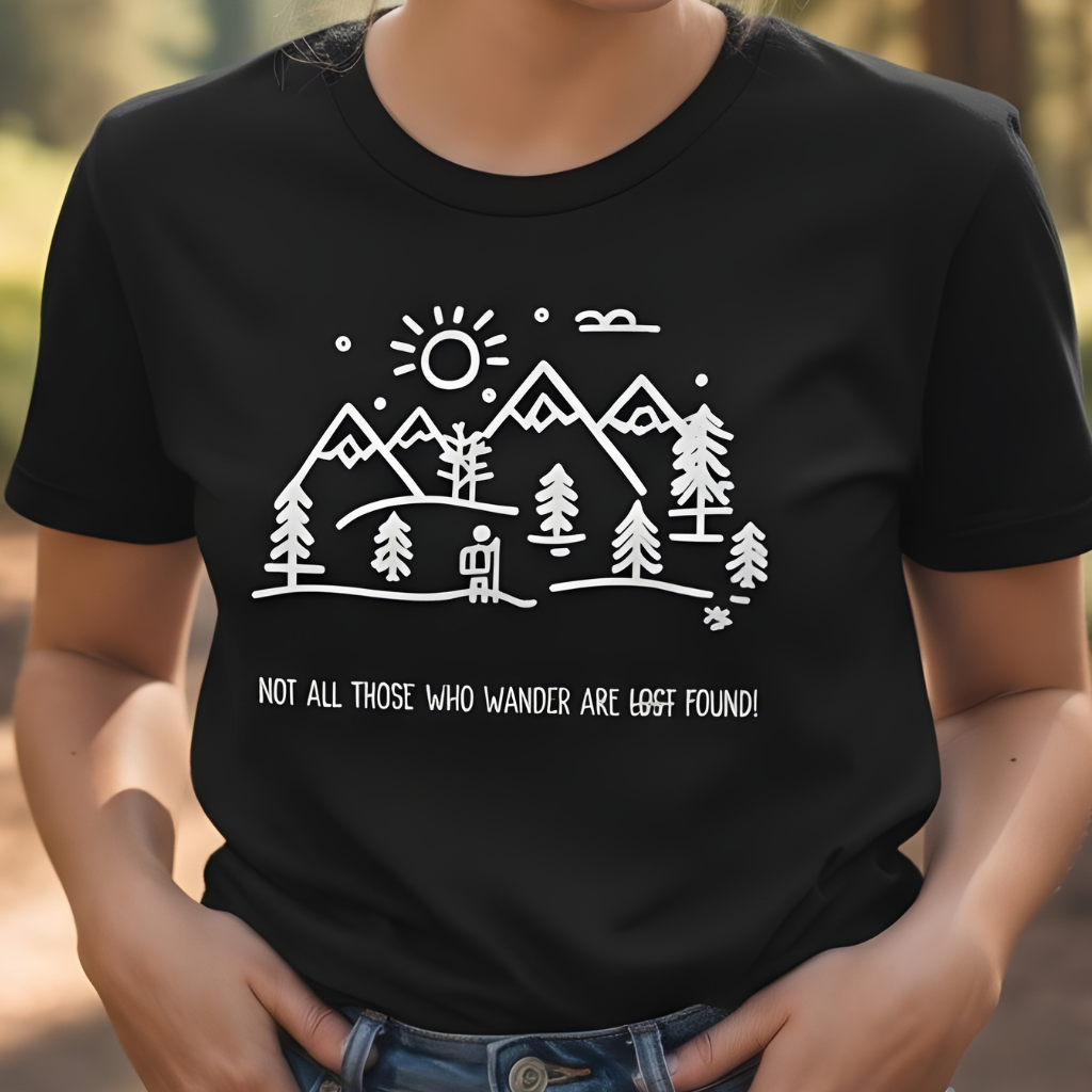 Not All Who Wander Are Found. Unisex Adventure T-Shirt, Traveller, Explorer, Experience Hunter.