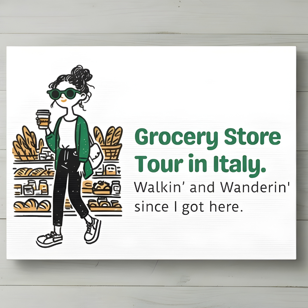 Italian Grocery Store Tour. Canvas Wall Art.