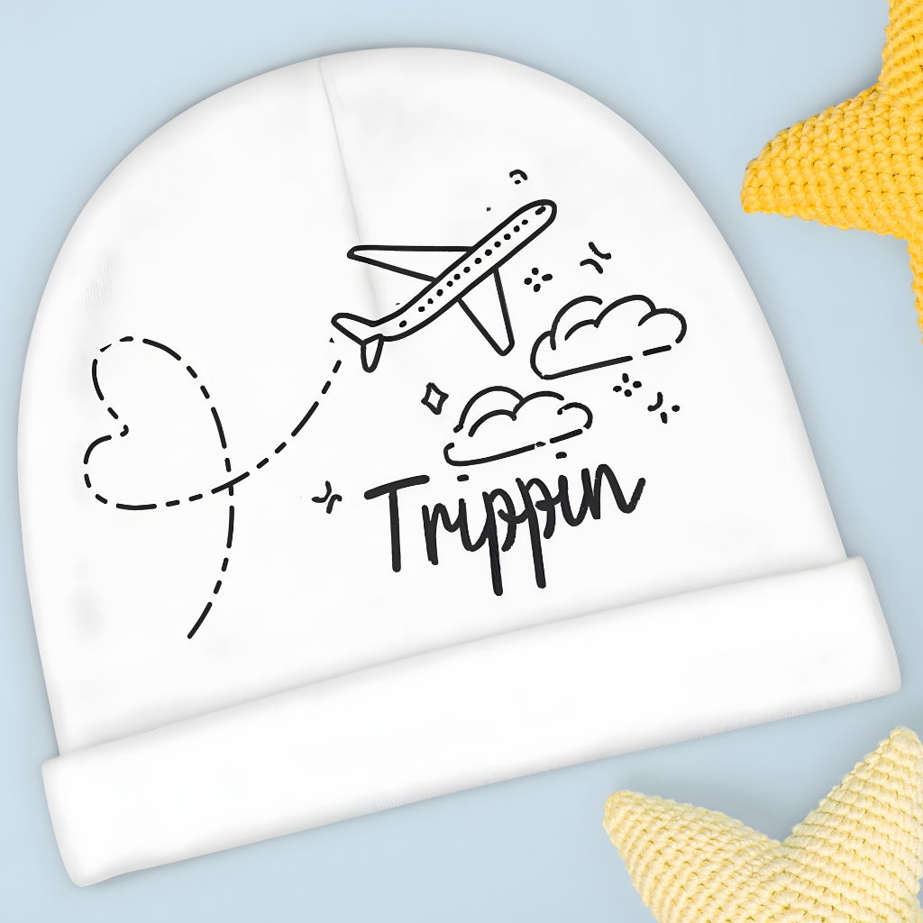 Trippin' Unisex Baby Beanie. Unique Design, Cool Parents.